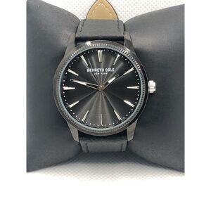 Kenneth Cole KC50777004 Unisex Black Leather Analog Dial Quartz Watch OL140